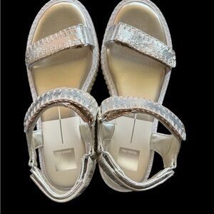 Dolce Vita Silver Metallic Platform Sandals